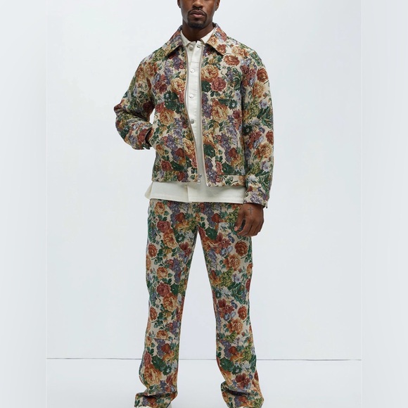 2-piece) Fashion nova Bellevue Flared Tapestry Floral Jacket and Pants Set  - joarbit.com
